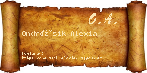 Ondrásik Alexia névjegykártya